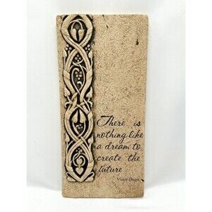 RK PRODUCTIONS Hand Cast Stone Wall Art -Victor Hugo Dream/Future Quote 10.5x5"